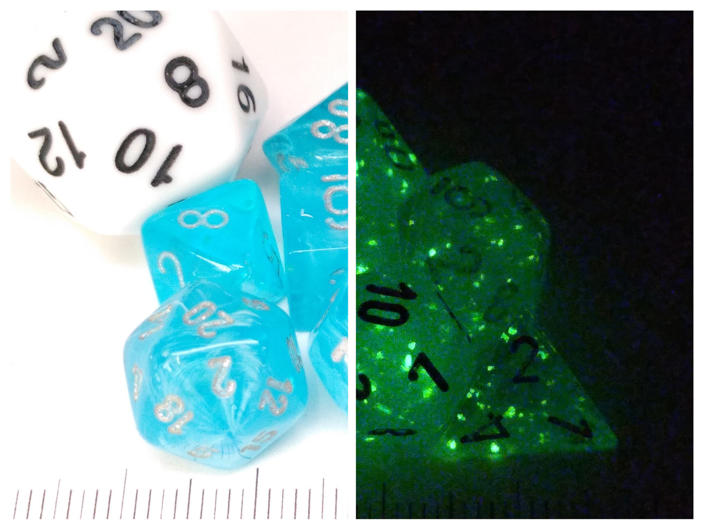 Mini Polydice set - Luminary Sky w/silver