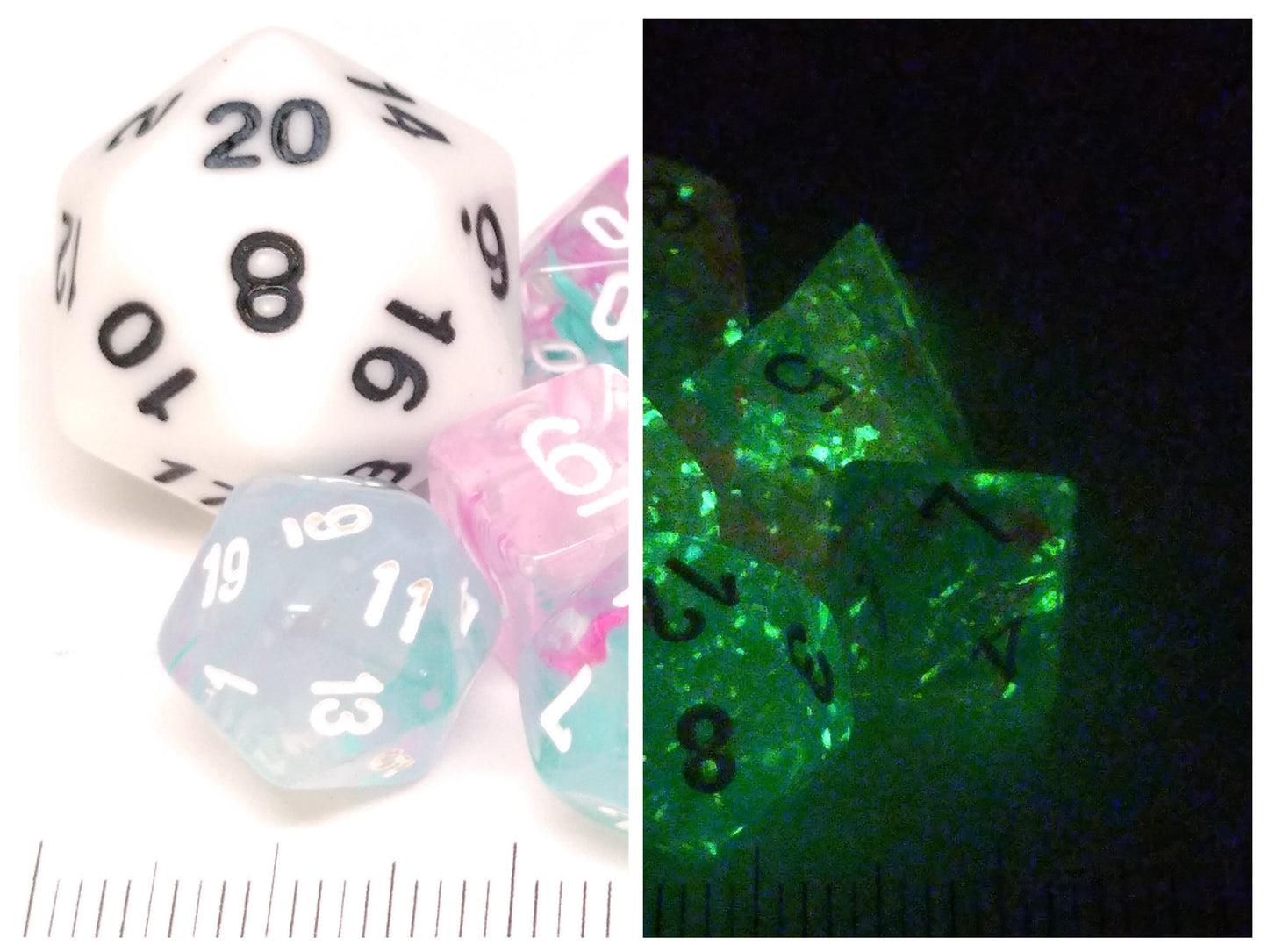 Mini Polydice set - Nebula Wisteria w/white