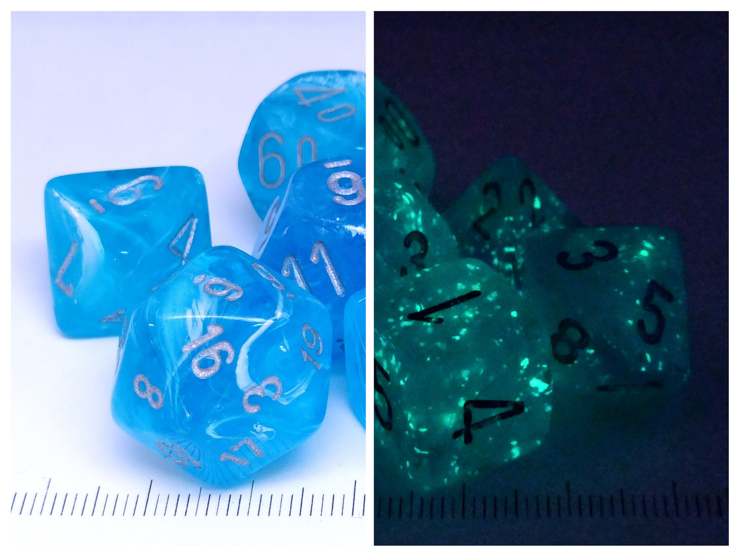 Chessex Luminary Sky w/silver polydice set