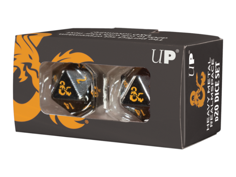 Ultra Pro - D&D heavy metal 2D20 set, Gray & Yellow