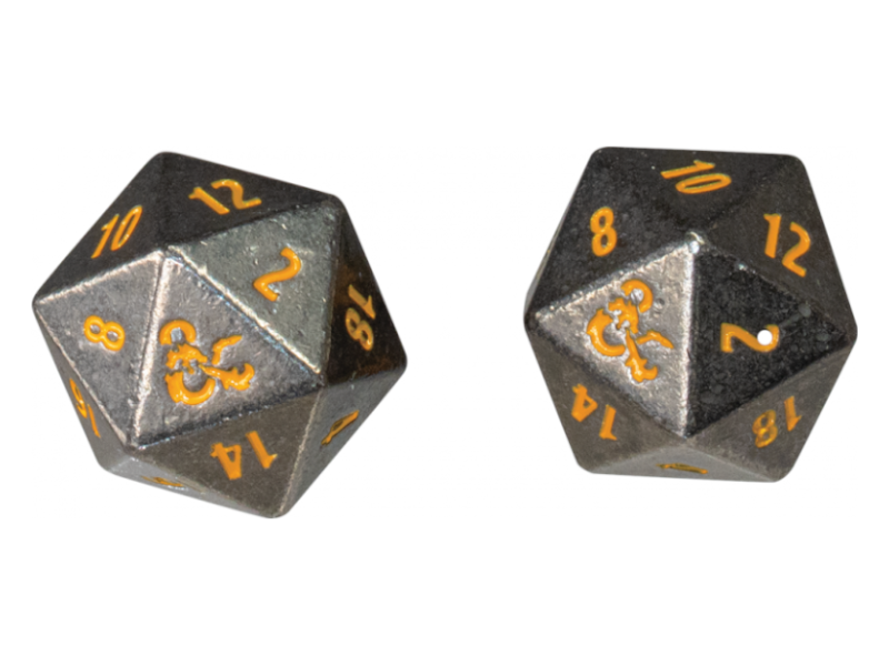 Ultra Pro - D&D heavy metal 2D20 set, Gray & Yellow