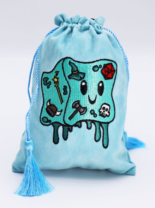 Gelatinous Cube pouch, light blue velvet