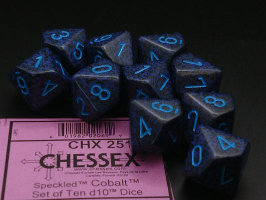 Set 10 10-zijdig, Speckled Cobalt
