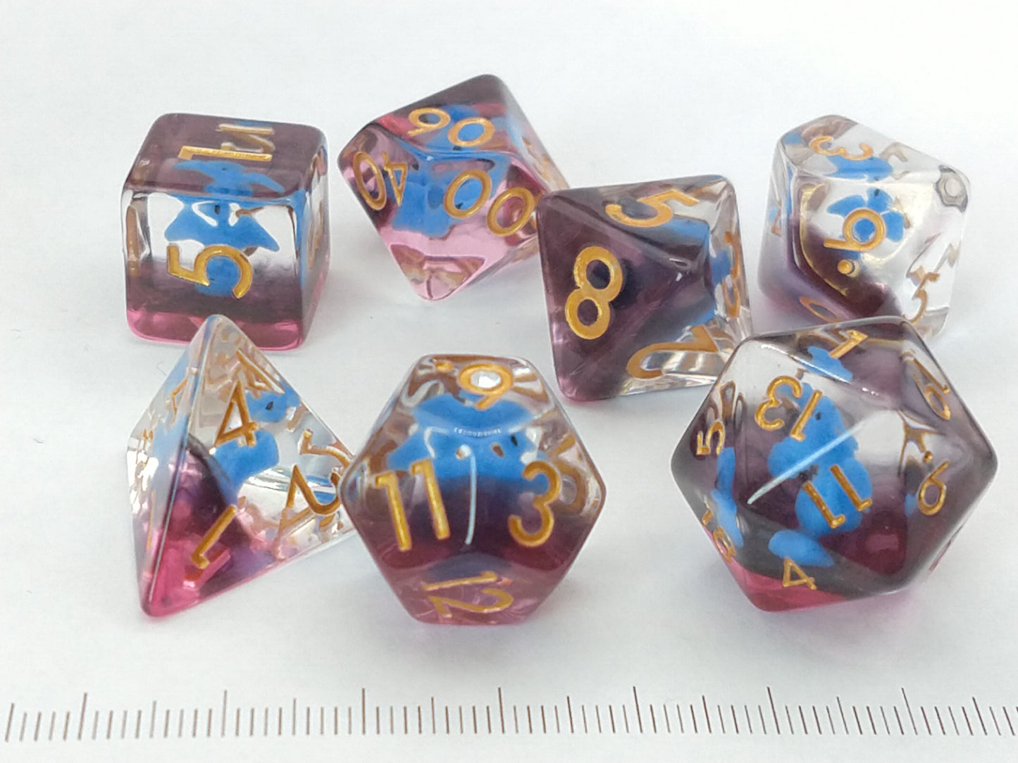 Dino, Blue Pterodactyl polydice set