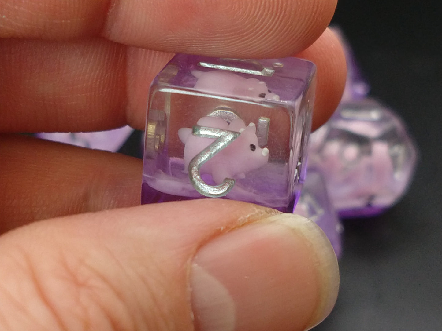 Dino, Pink Triceratops polydice set