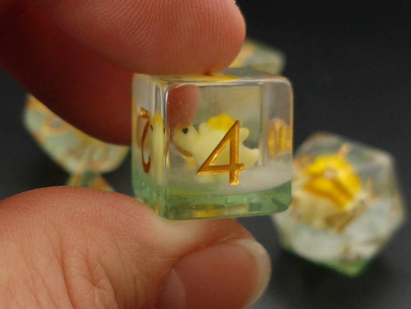 Dino, Yellow Stegosaurus polydice set