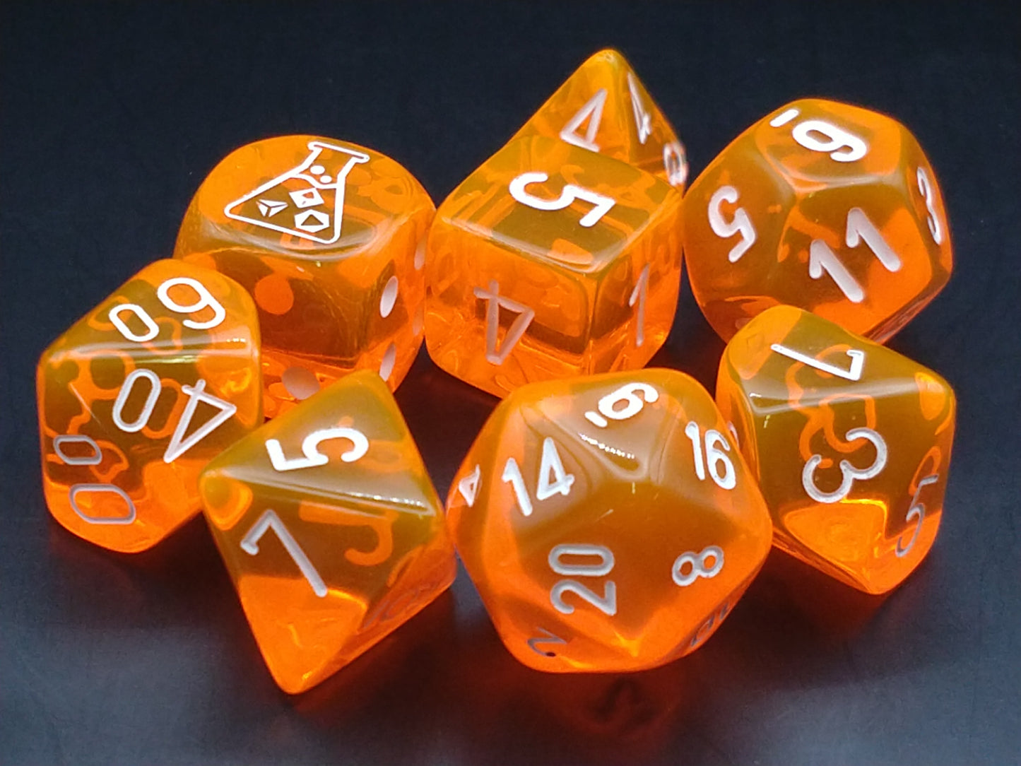 Chessex LAB - Translucent Neon Orange w/white