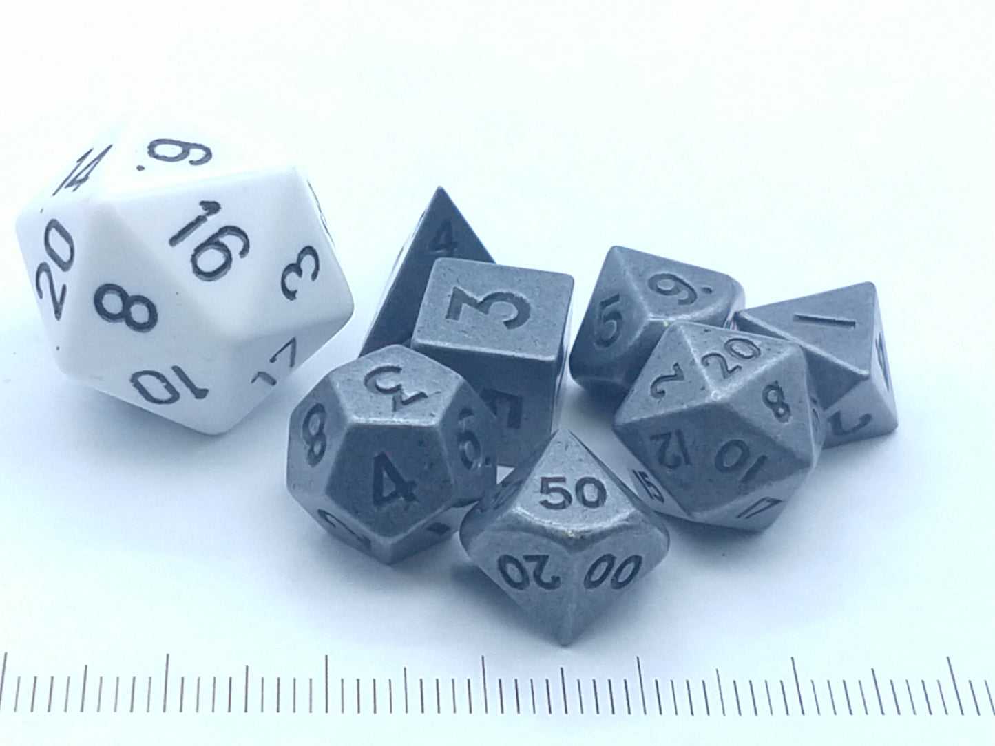 Mini Metal Polydice set - Silver