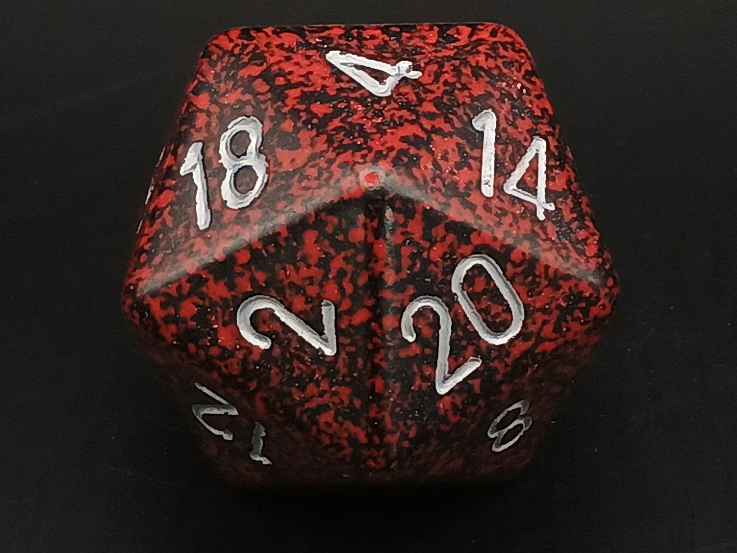 34 mm 20-sided, Speckled Silver Volcano