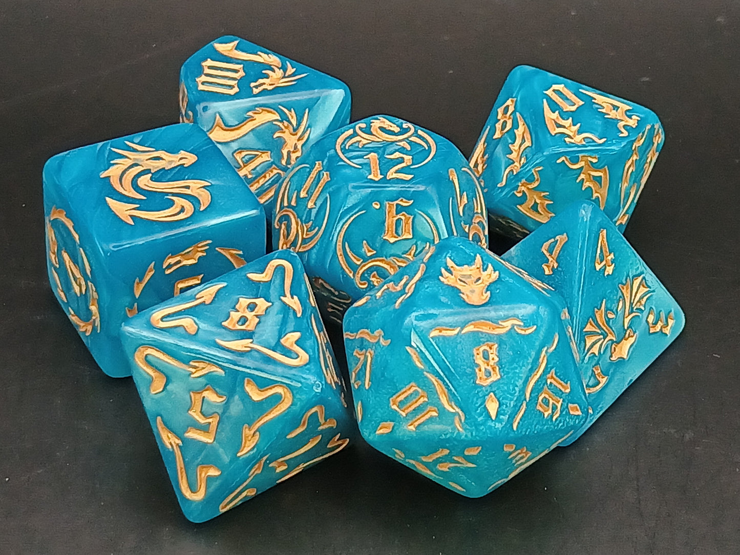 Pearl Dragon polydice set