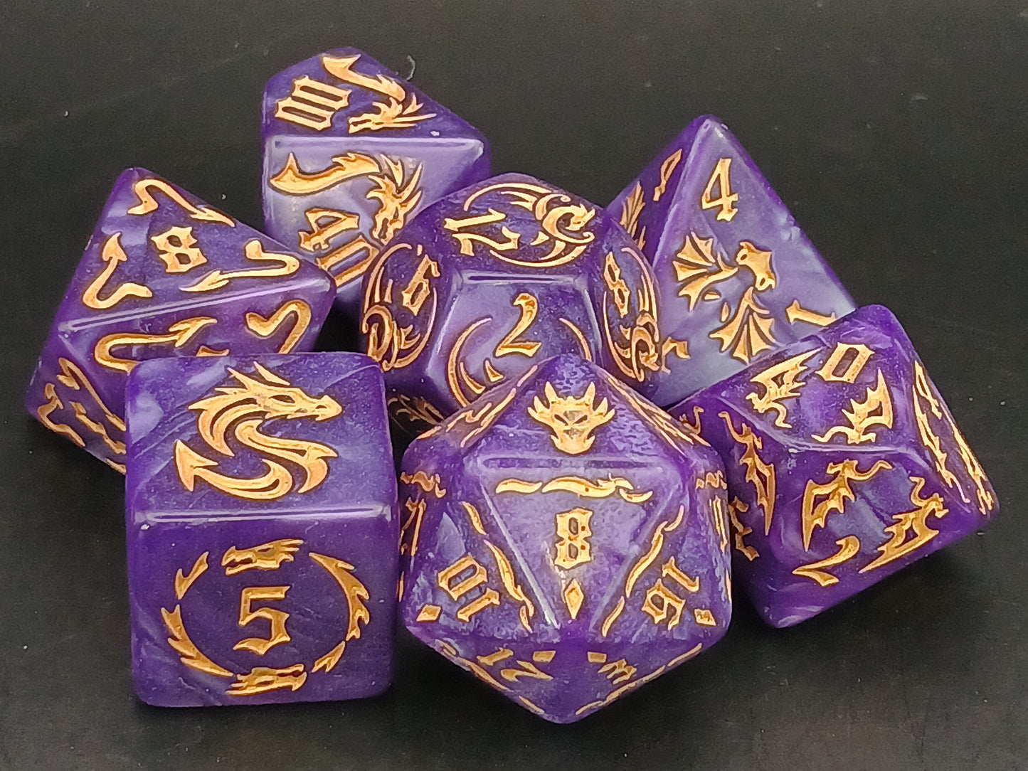 Pearl Dragon polydice set