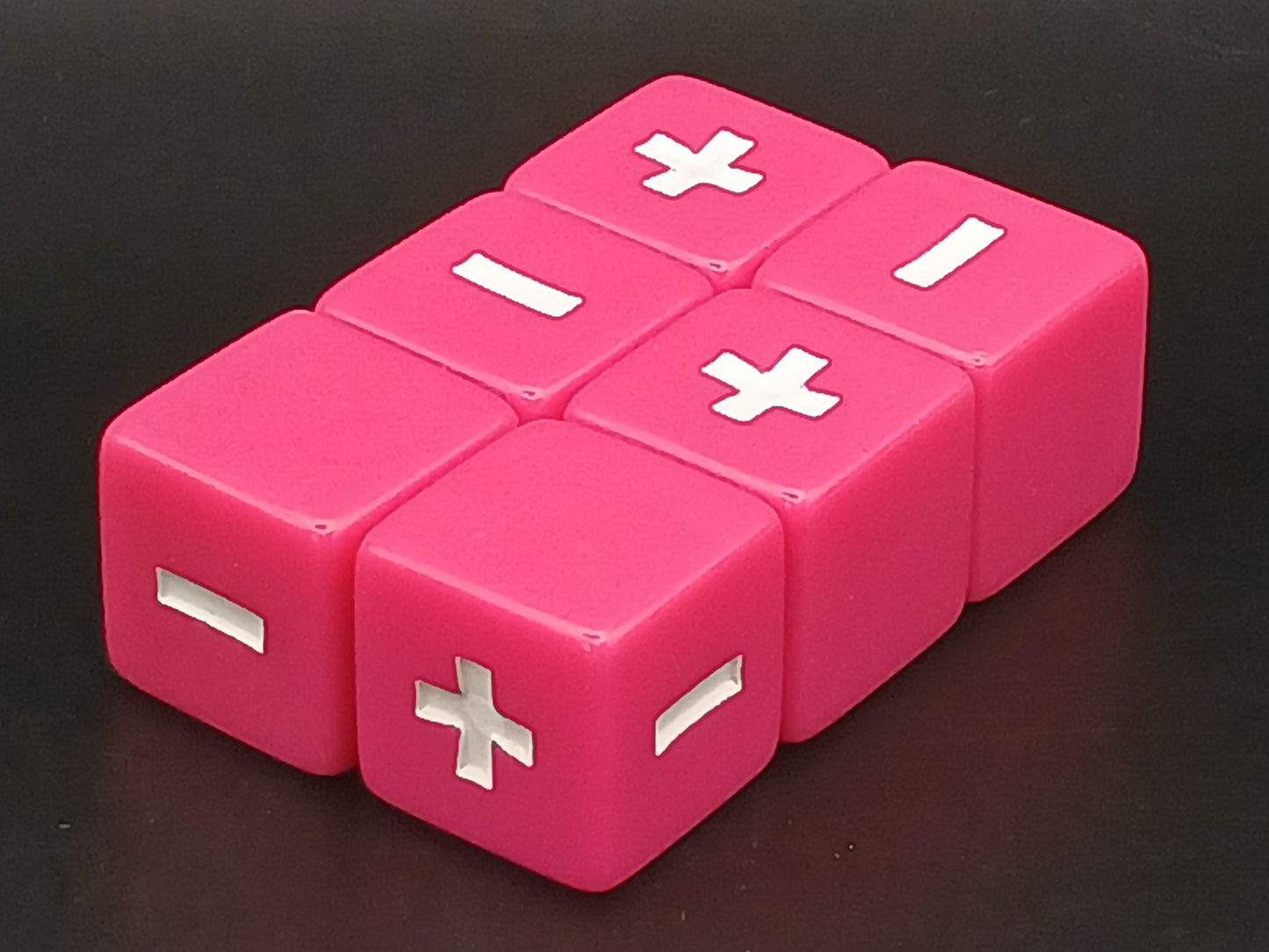 Set 6 fudge dice, effen roze