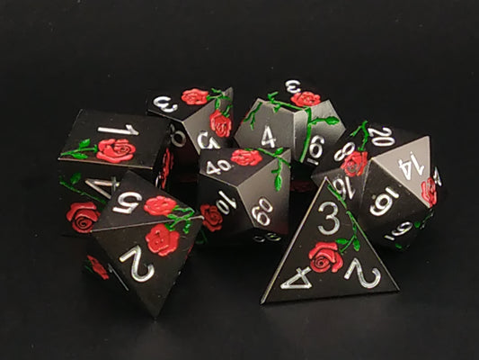 Red Rose - Metal polydice set