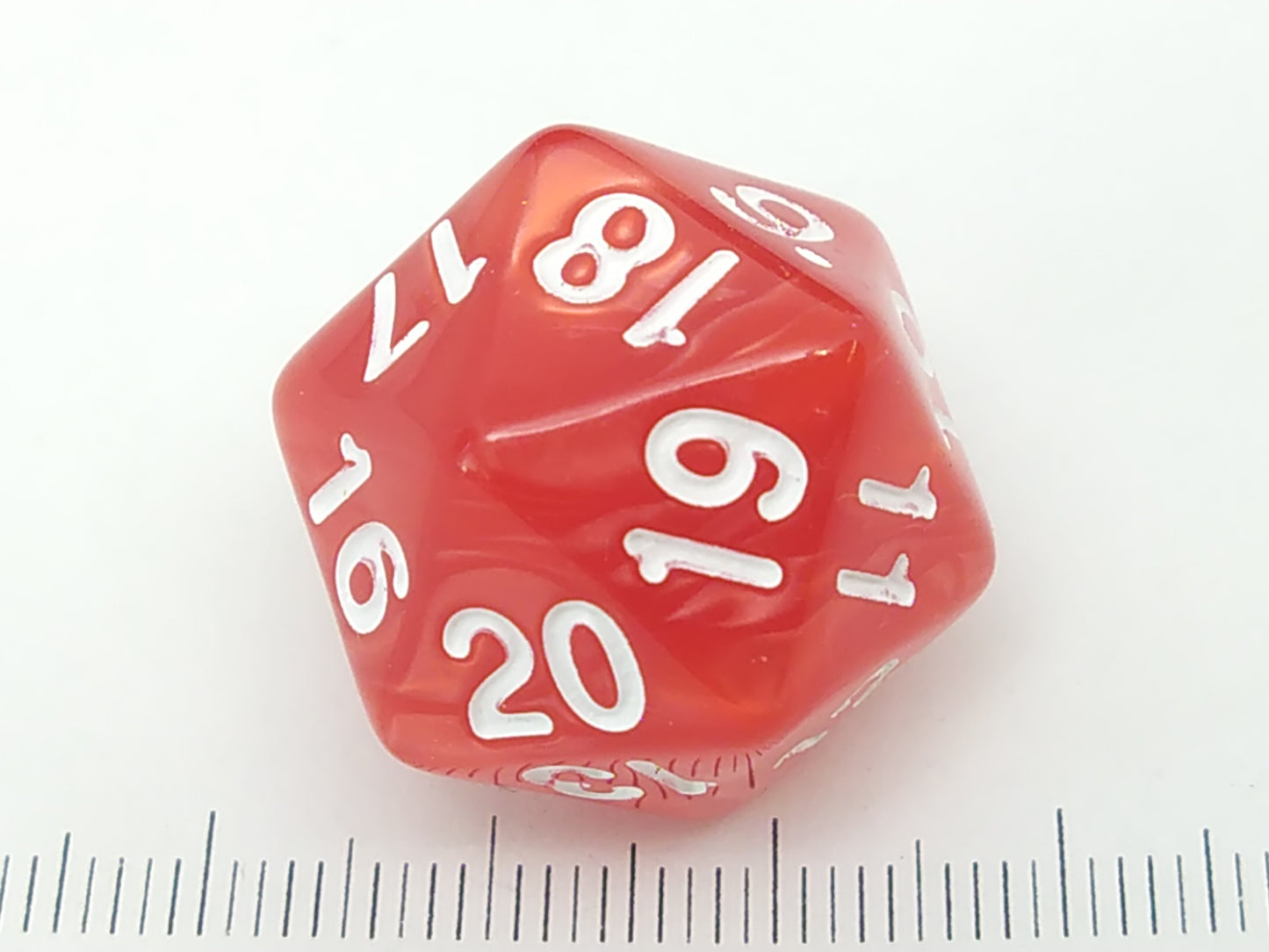 20-zijdige spindown dice, 22mm Pearl