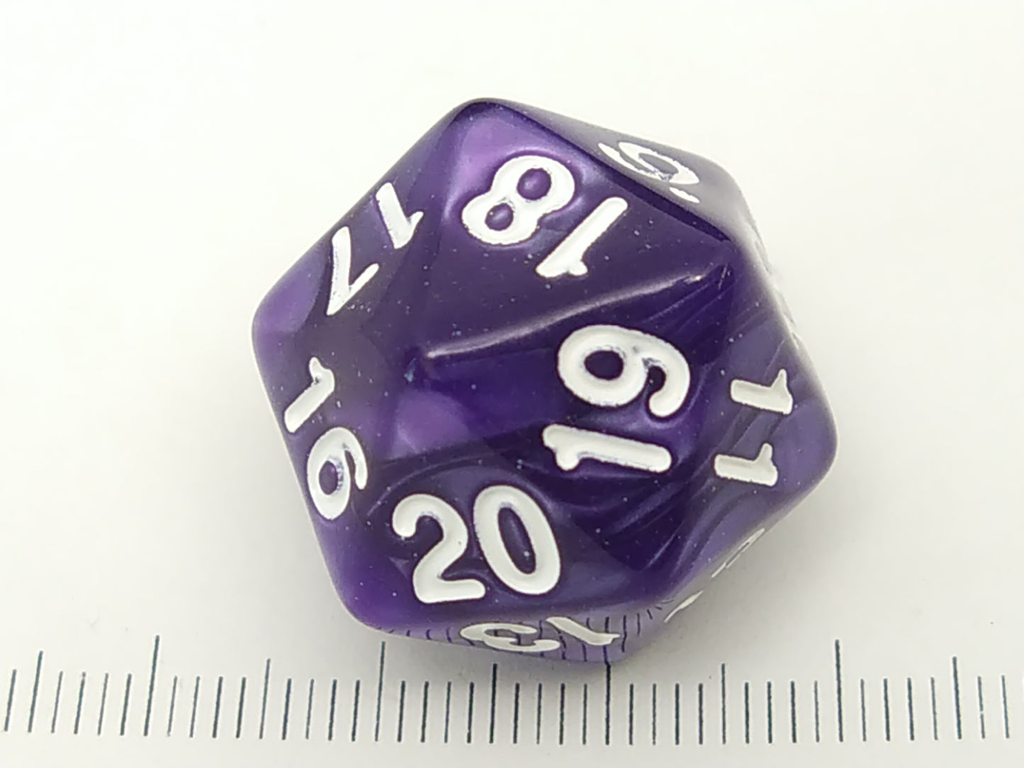 20-zijdige spindown dice, 22mm Pearl