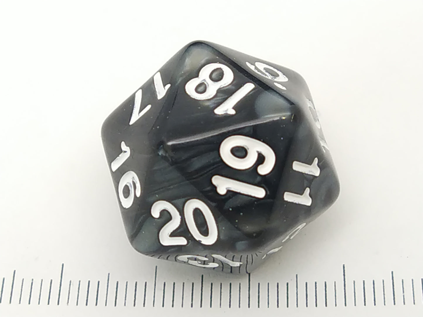 20-zijdige spindown dice, 22mm Pearl