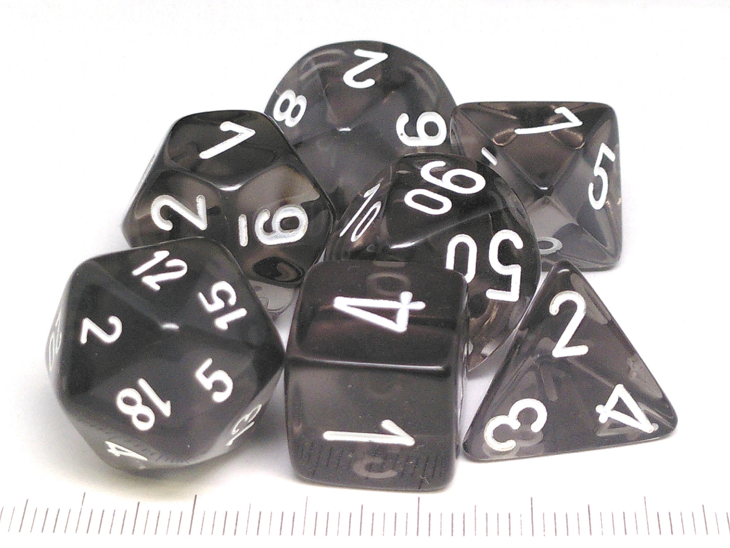 Chessex Translucent Smoke w/white polydice set