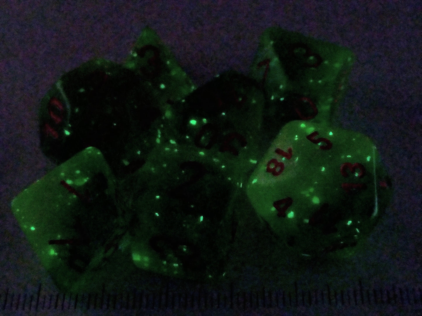 Gemini Plasma Green-Teal w/orange polydice set
