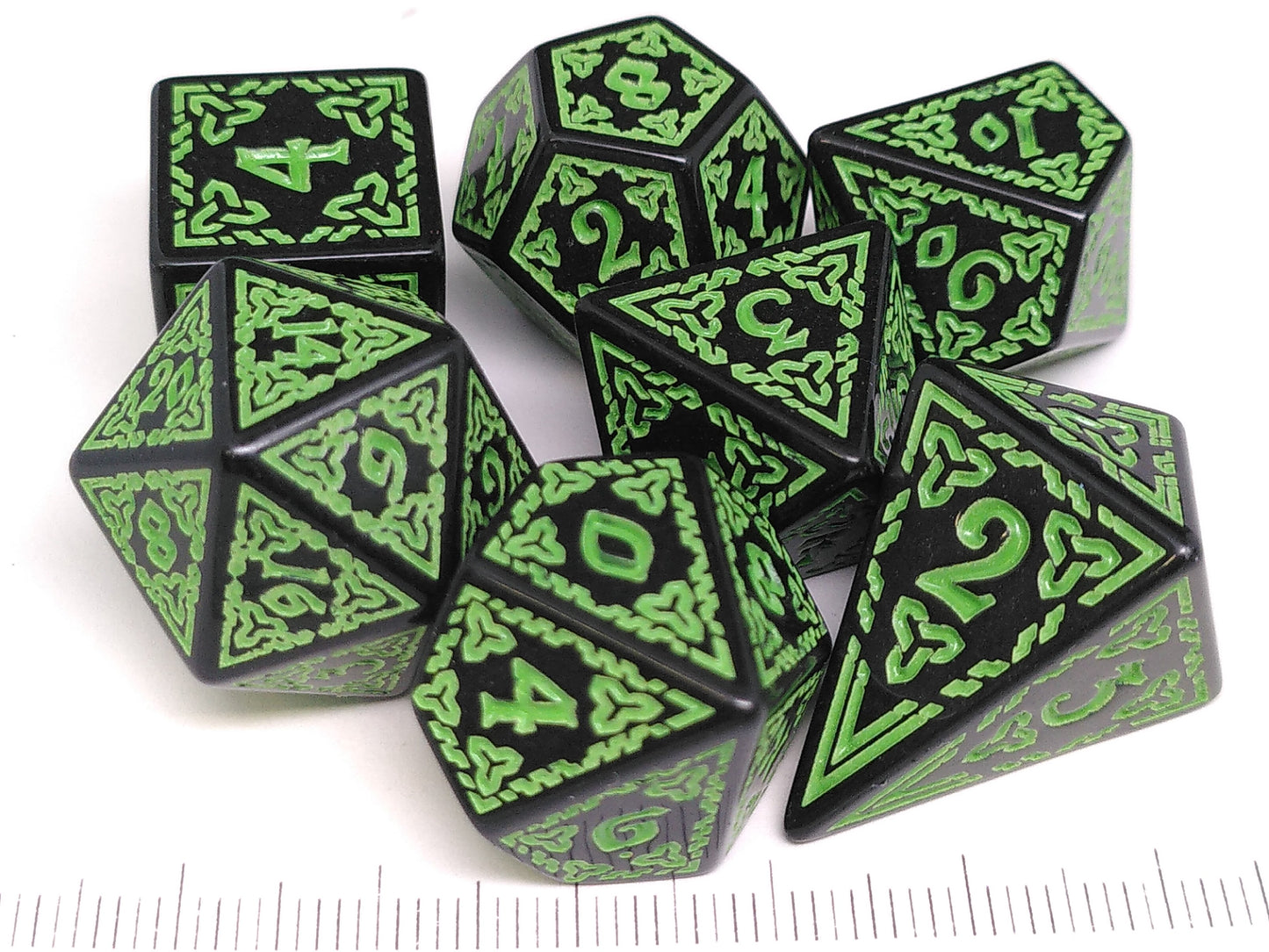 Knotwork polydice set - Green