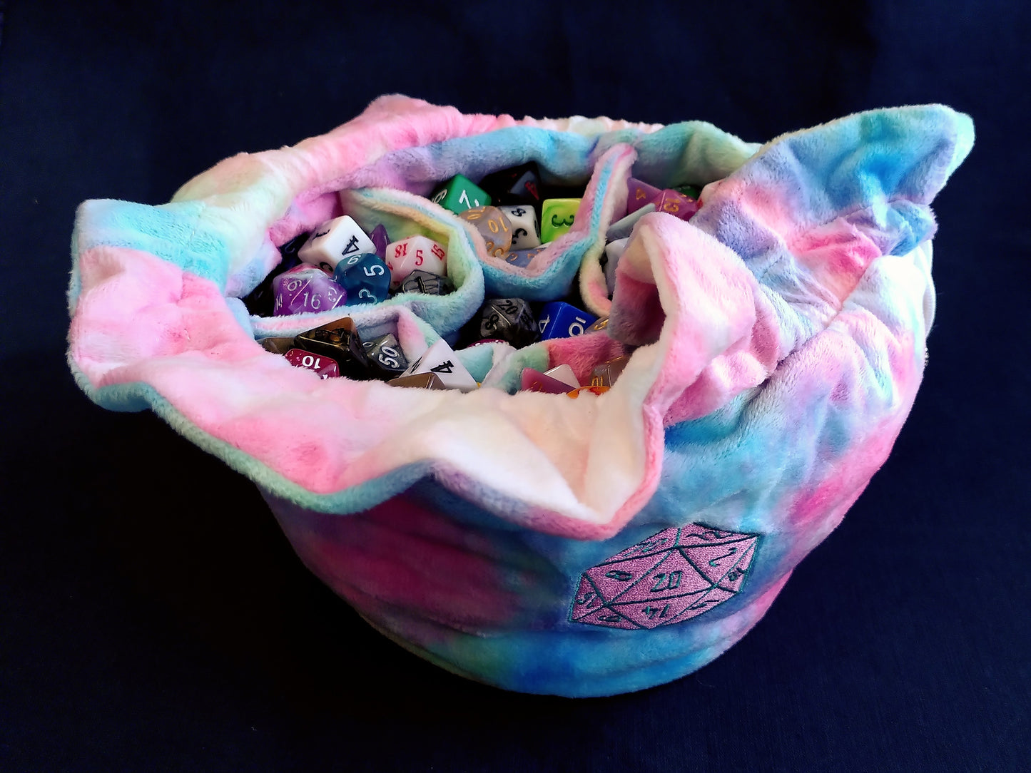 Cotton Candy D20 Dice Bag
