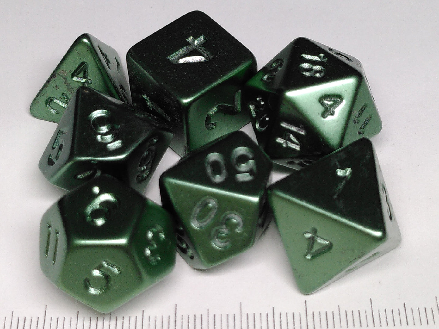 Metallic Plated polydice set - Green