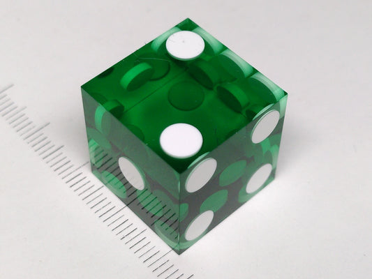 Precisie dobbelsteen, 6-zijdig, transparant groen, 19 mm