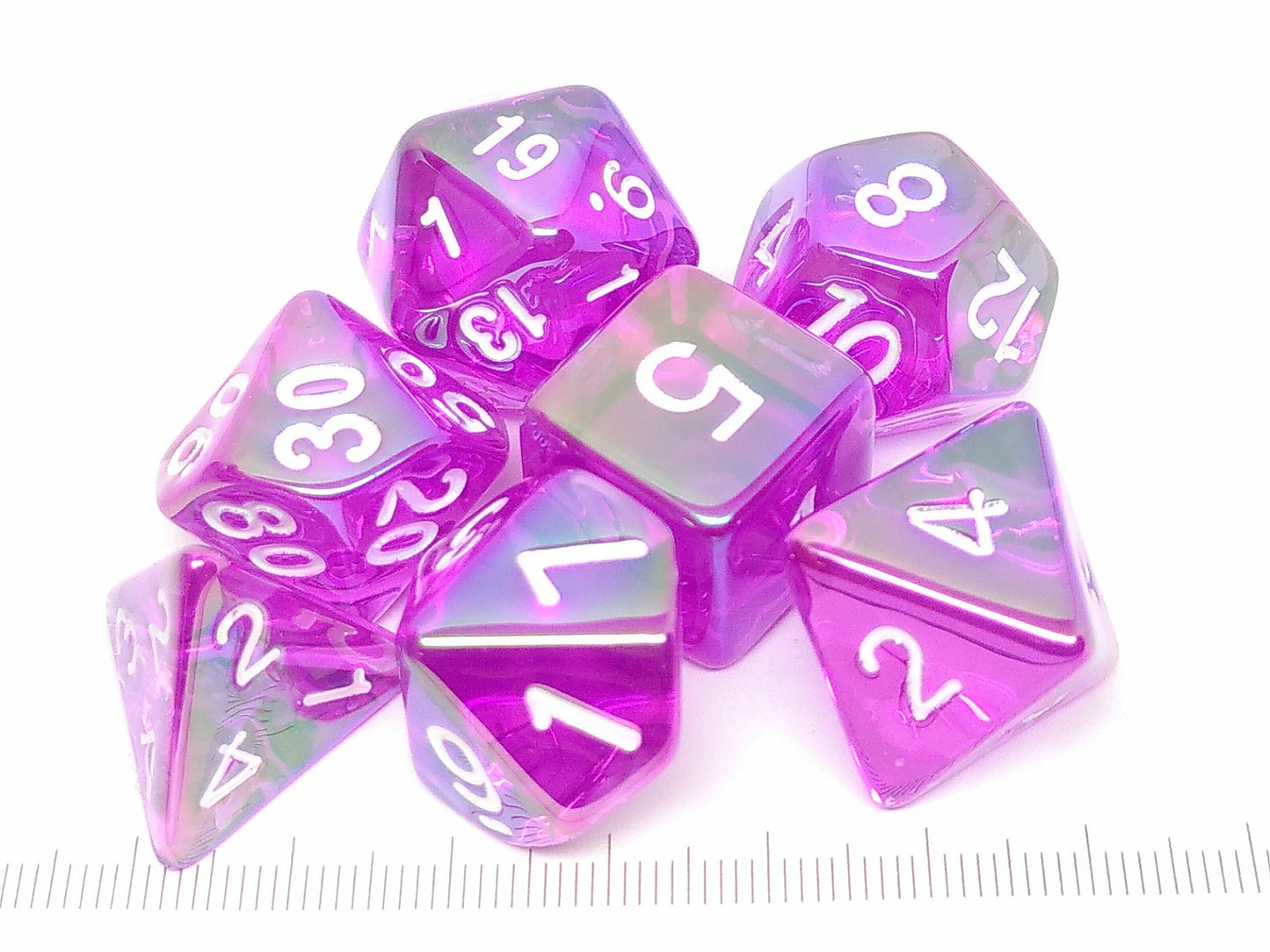 Metallic Plated Polydice Set - Translucent Purple