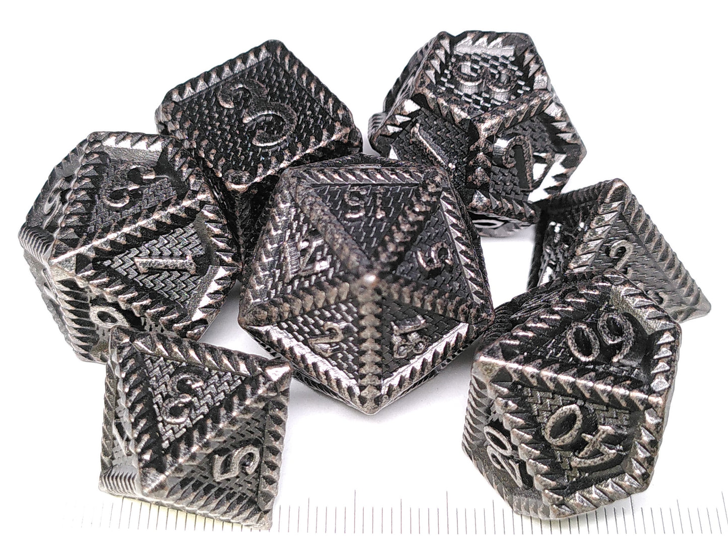 Spine, Metal polydice set - Silver