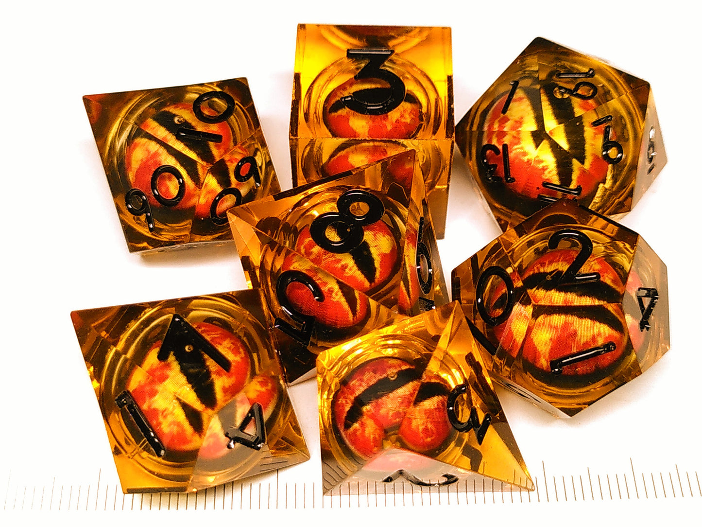 Sharp Eyes - Amber Dragon polydice set