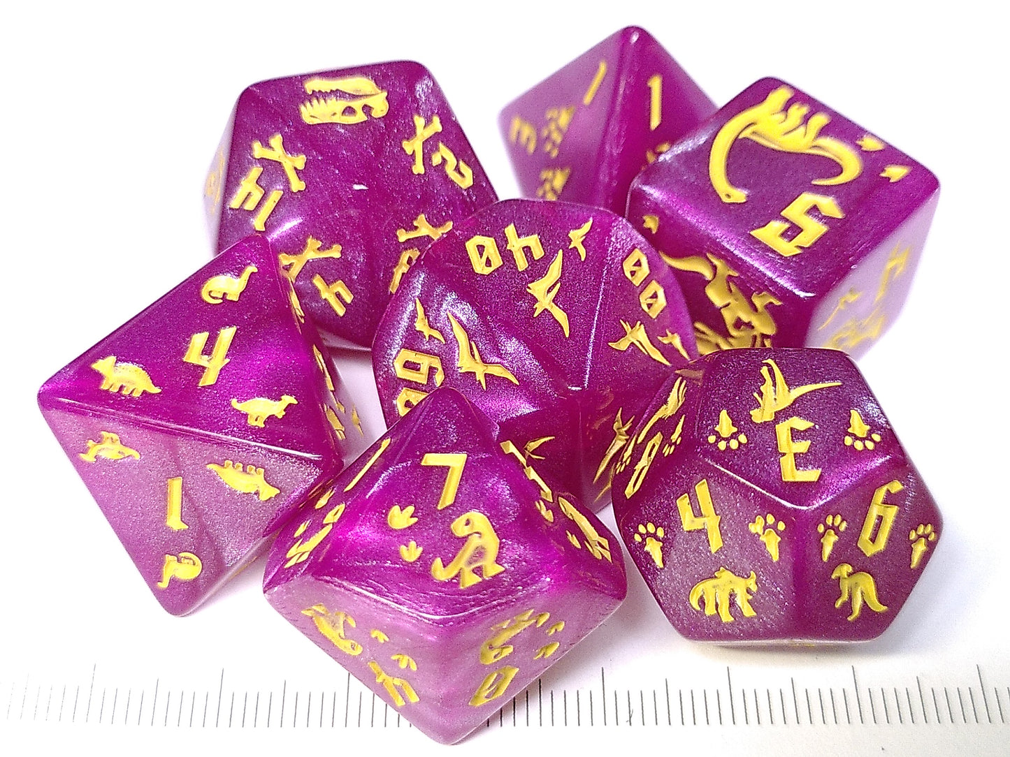 Prehistoric polydice set - Pearl purple