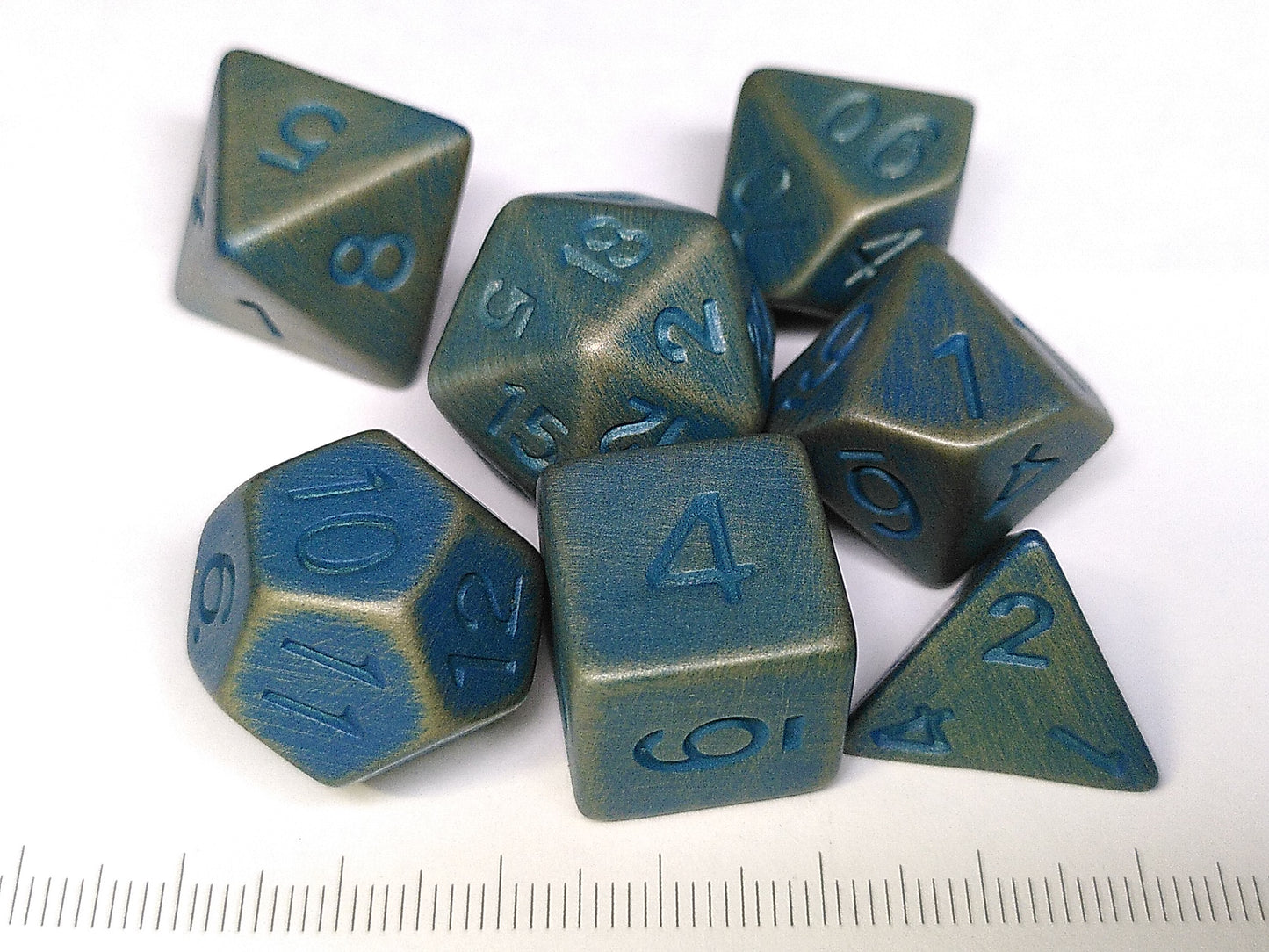 Metallic Plated polydice set - Verdigris