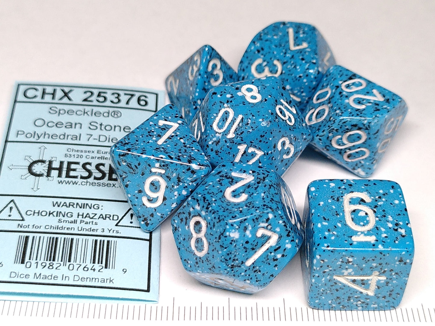Set 7 polydice, Speckled Ocean Stone