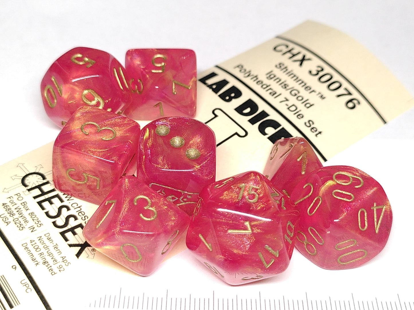 Lab polydice set - Shimmer Ignis w/gold