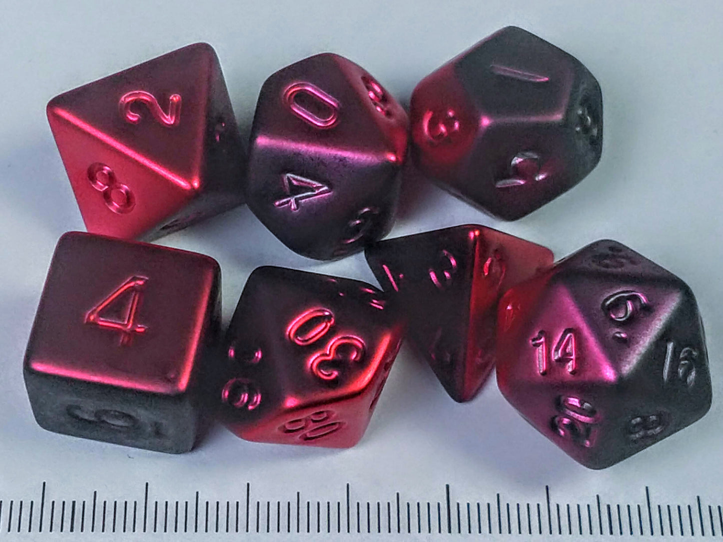 Metallic Plated polydice set - Scorched Red