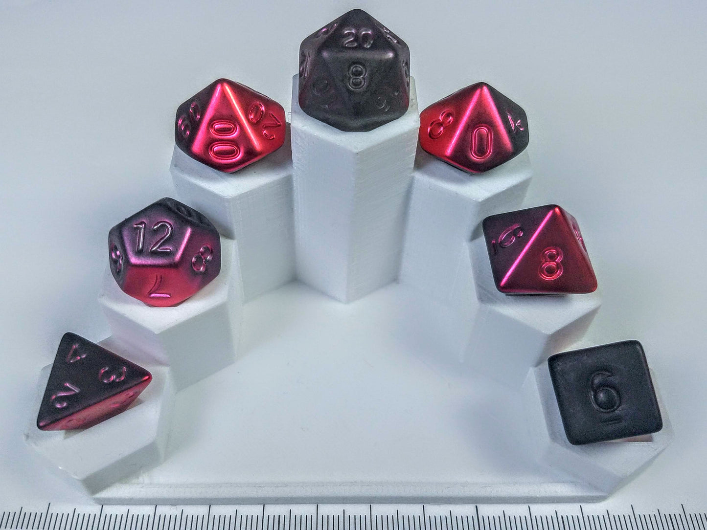 Metallic Plated polydice set - Scorched Red