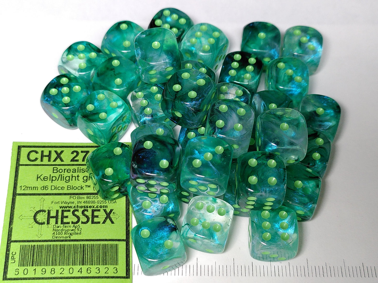 Set 36 6-zijdig, 12mm Borealis Luminary - Kelp w/light green