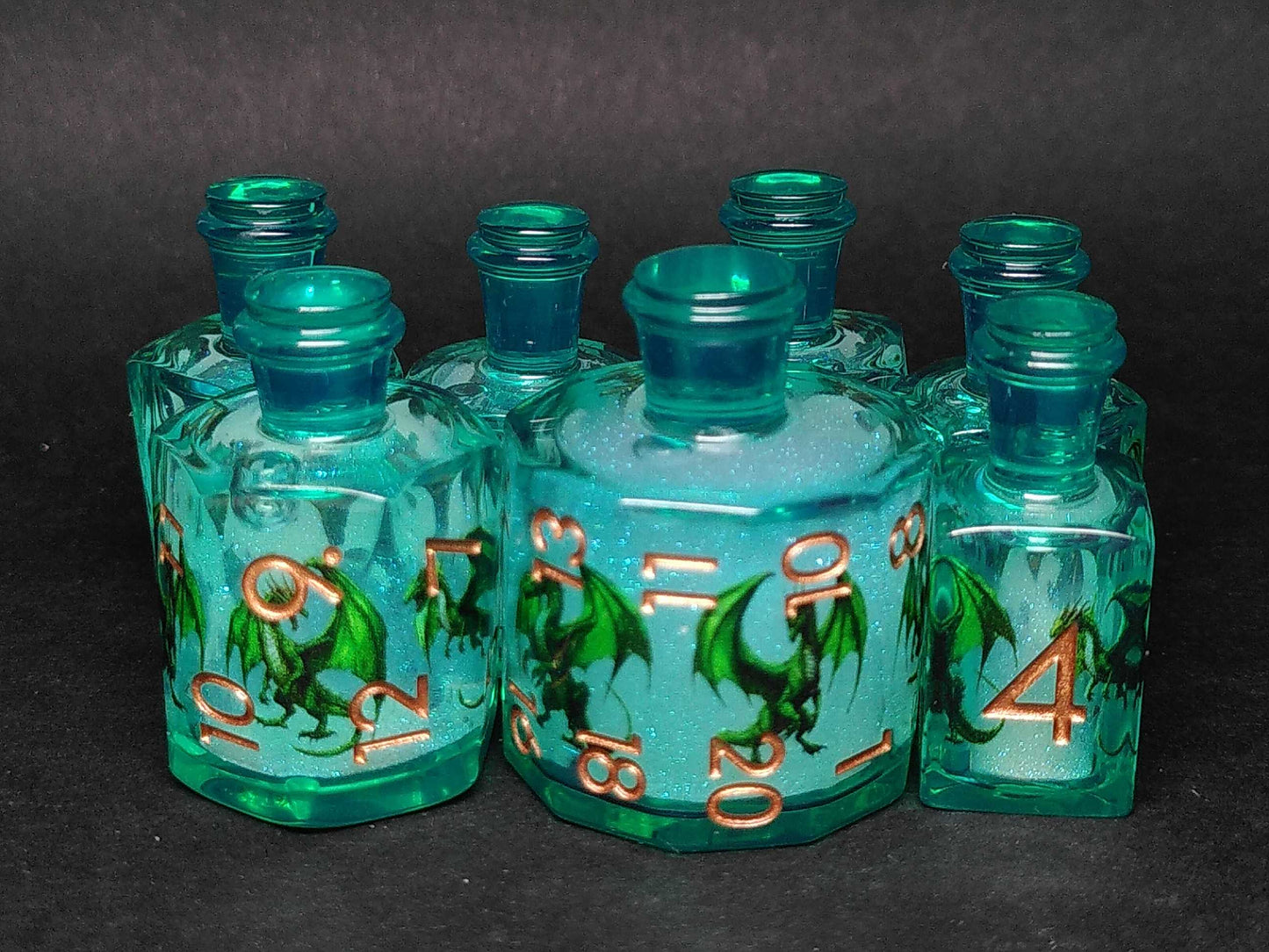 Apothecary Dragons - liquid core polydice set