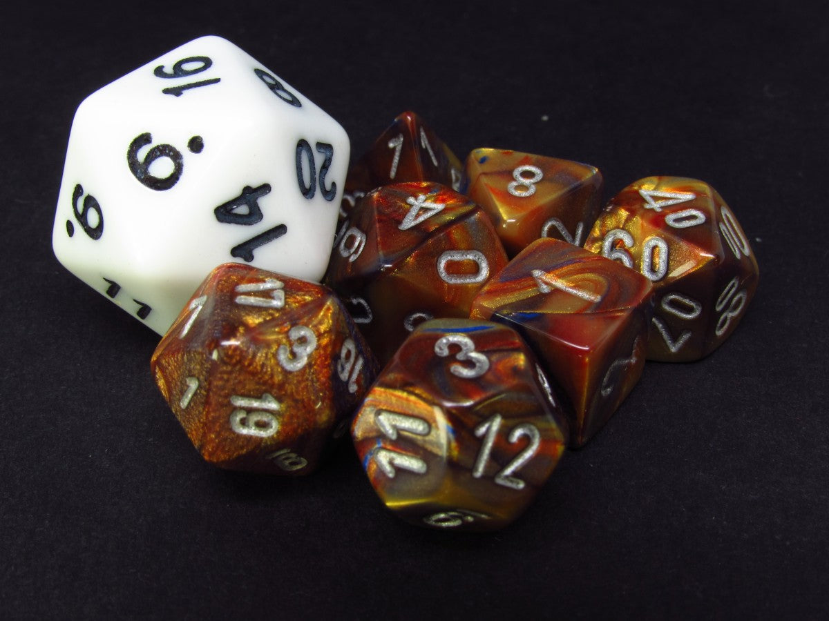 Mini Polydice set - Lustrous Gold w/silver