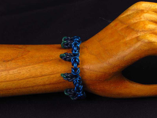 Armband - Byzantijns - Aluminium - Rubber - Blauw - Groen