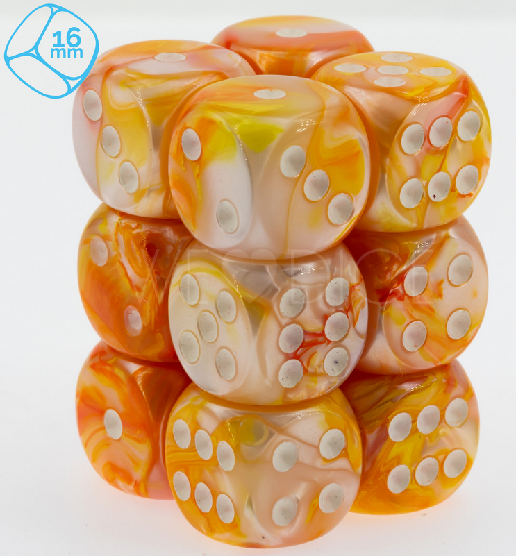 Set 12 6-zijdig 16mm Serica Orange w/white