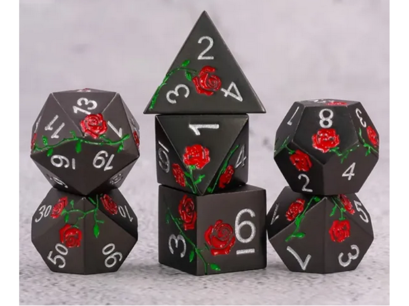 Red Rose - Metal polydice set