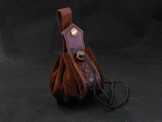 Belt Pouch - Brown with Celtic Knotwork