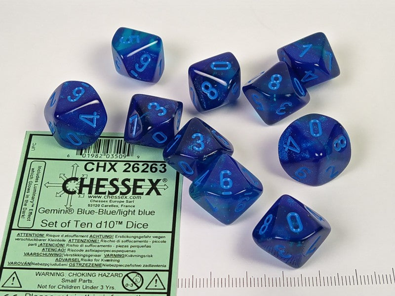 Set 10 10-zijdig, Gemini Luminary Blue-Blue w/light blue
