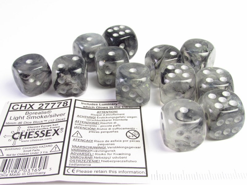 Set 12 6-zijdig Borealis Luminary Light Smoke w/silver