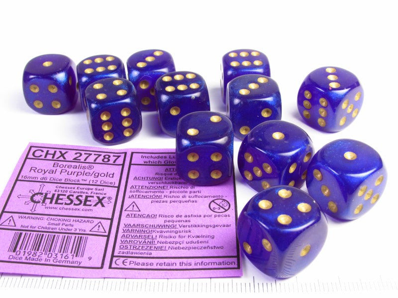 Set 12 6-zijdig Borealis Luminary Royal Purple w/gold