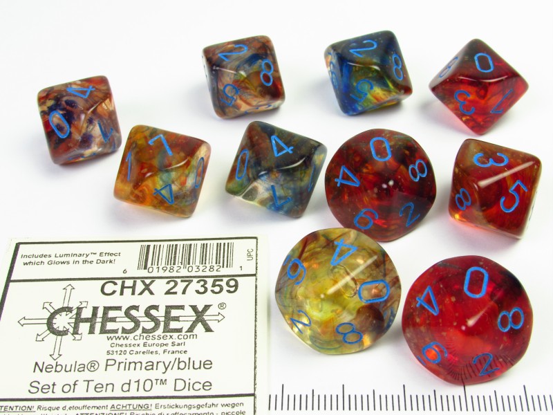Set 10 10-zijdig, Nebula Primary w/blue