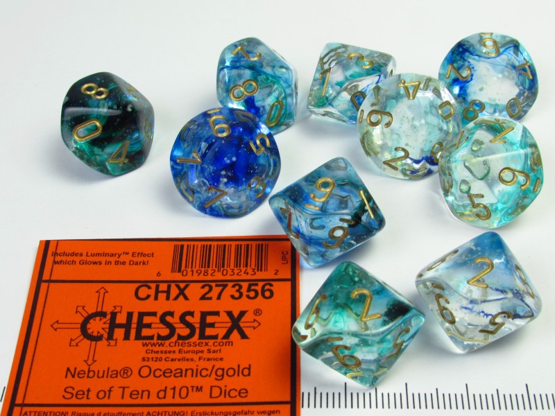 Set 10 10-zijdig, Nebula Oceanic w/gold
