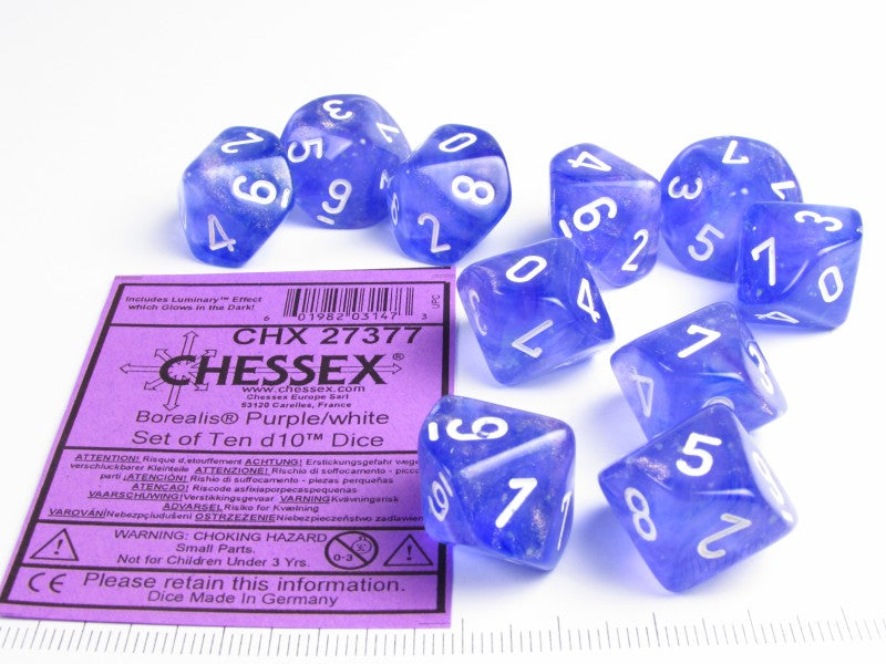 Set 10 10-zijdig, Borealis Luminary Light Purple w/white