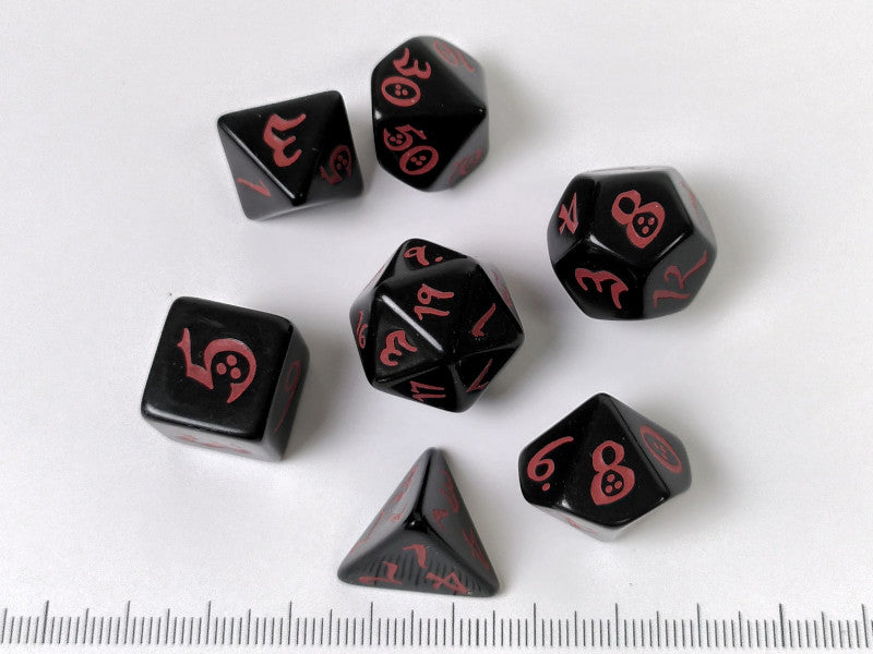 Classic polydice - zwart met rood