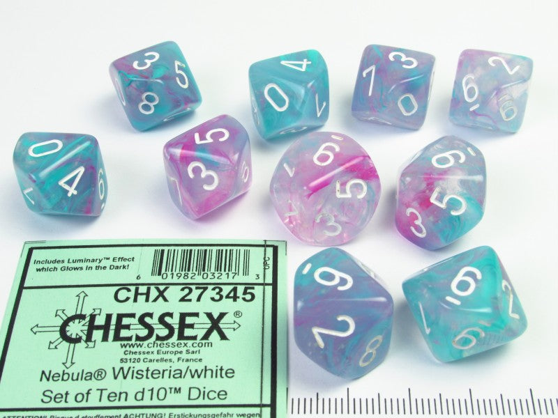 Set 10 10-zijdig, Nebula Wisteria w/white